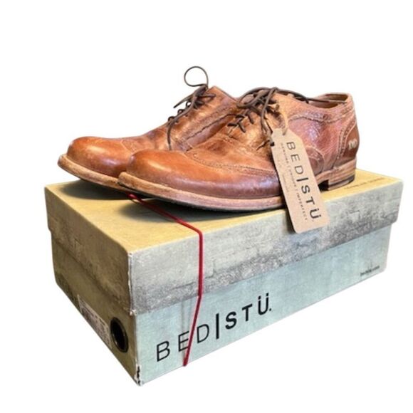 NEW Bed Stu Oxfords Corsico II Tan Dip Dye Tremolo Wash Men’s Size 8 EU 41 BED|S - Picture 1 of 6